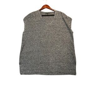 Eileen Fisher Cotton Blend Gray V-Neck Sleeveless Sweater Size Small